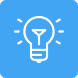 Logo elektryka z ikoną żarówki na niebieskim tle.